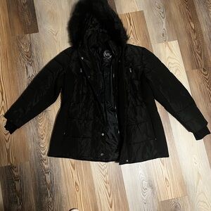 Michael Kors Black Hooded Puffer Coat